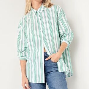 Oversized Button Down Boyfriend Shirt - Old Navy - Size L - NWT